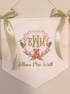 Embroidered Baby Name Banner | Custom Nursery Wall Hanging, Monogram Decor