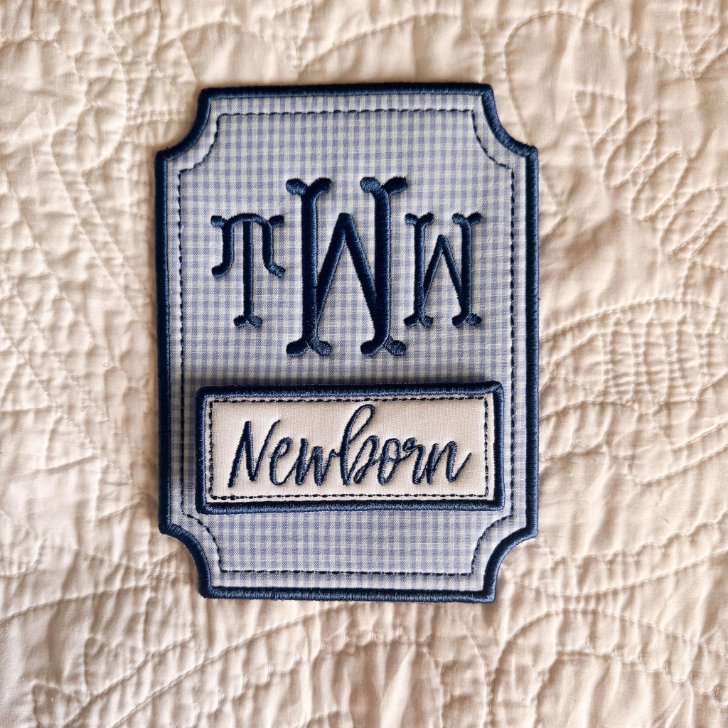 Personalized Baby Milestone Marker Set | Interchangeable Monthly Photo Prop | Embroidered Newborn to 12 Months