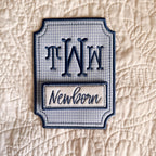 Personalized Baby Milestone Marker Set | Interchangeable Monthly Photo Prop | Embroidered Newborn to 12 Months