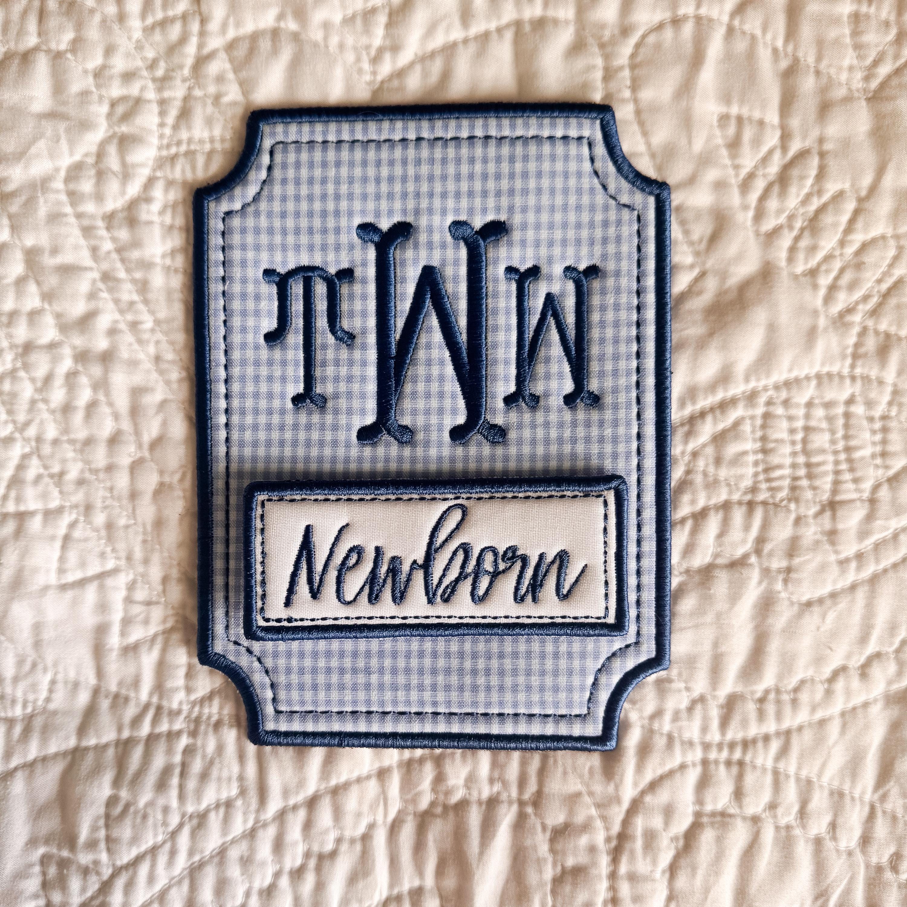 Personalized Baby Milestone Marker Set | Interchangeable Monthly Photo Prop | Embroidered Newborn to 12 Months
