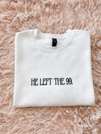 Embroidered Christian Sweatshirt | He Left the 99, Lamb Sleeve Detail
